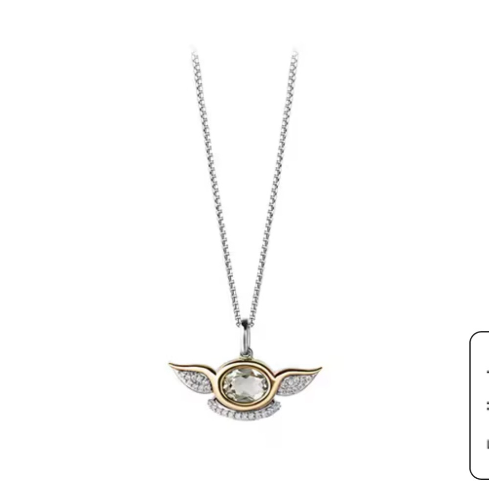 Elegant Gold and Silver Winged Pendant Necklace
